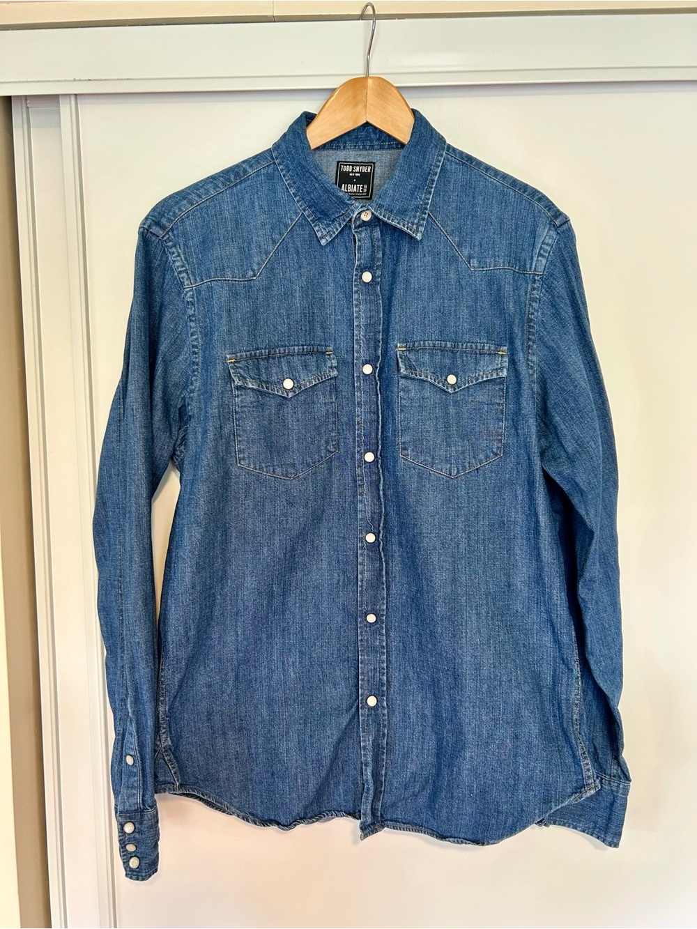 Todd Snyder Denim Western Shirt in Blue